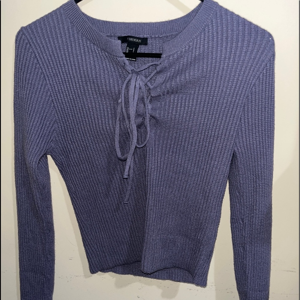 Lace up sweater